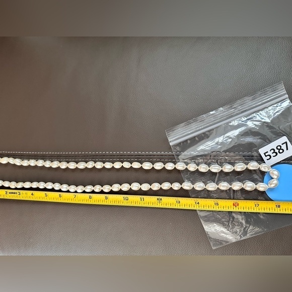 VTG Glass Pearl Necklace And Knotted Cream Color Estate Jewelry Statement 5382 B - Picture 11 of 12